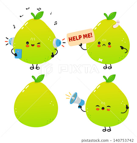Pomelo character ignoring call for help concept Pomelo character ignoring call for help concept 140753742
