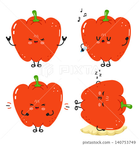 Cute apple characters showing various emotions and actions Cute apple characters showing various emotions and actions 140753749