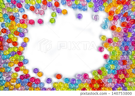 Background of colored beads on a white background Background of colored beads on a white background 140753800