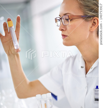 Liquid, test tube or woman scientist in laboratory for sample research, medical exam or virus experiment. Solution, review or science expert with vaccine cure for future development or dna results Liquid, test tube or woman scientist in laboratory for sample research, medical exam or virus experiment. Solution, review or science expert with vaccine cure for future development or dna results 140753917