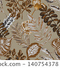 seamless pattern with autumn leaves 140754378