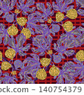 vector seamless floral pattern with autumn leaves 140754379