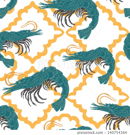 seamless pattern with waves 140754384