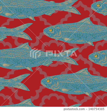 seamless pattern with fish 140754385