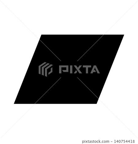 Parallelogram silhouette icon, alpha channel 140754418