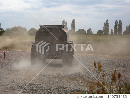 powerful off-road transporter, all-terrain vehicle for special missions 140755483