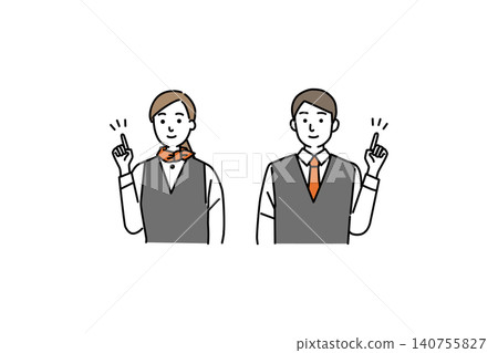 Restaurant staff: young men and women Restaurant staff: young men and women 140755827