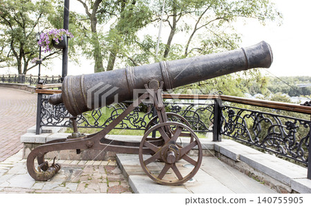 old cannon, Chernigov in Ukraine old cannon, Chernigov in Ukraine 140755905