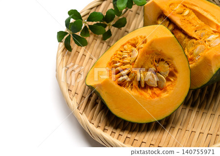 Cut pumpkin on a white background Cut pumpkin on a white background 140755971
