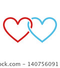 Connecting heart icons 140756091