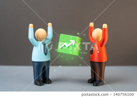 Business partners celebrate the high profits of their joint venture. The company's profitability. Business partners celebrate the high profits of their joint venture. The company's profitability. 140756100