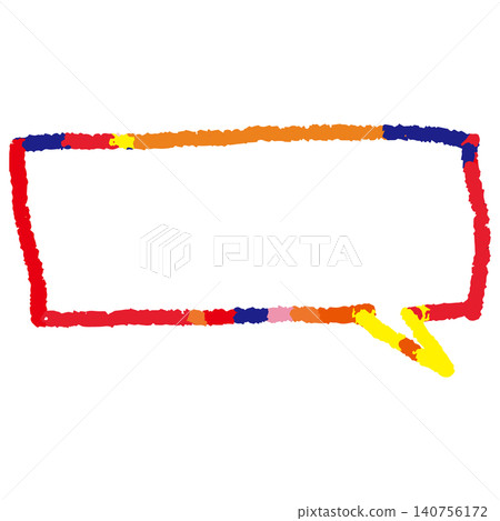 Colorful speech bubbles drawn with crayons. Warm-colored frame. Colorful speech bubbles drawn with crayons. Warm-colored frame. 140756172