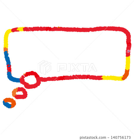 Colorful speech bubbles drawn with crayons. Warm-colored frame. Colorful speech bubbles drawn with crayons. Warm-colored frame. 140756173