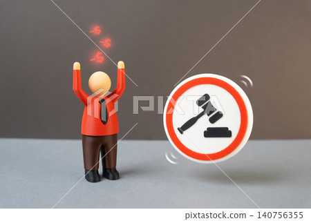 A businessman loses money due to a court case. Losing a lawsuit means financial losses. 140756355