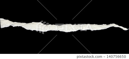 Ripped torn paper edges isolated on black background Ripped torn paper edges isolated on black background 140756650
