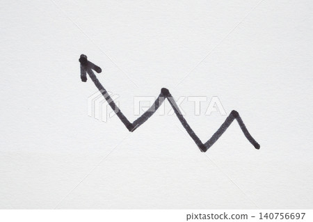 hand drawn arrow with black marker on white background 140756697