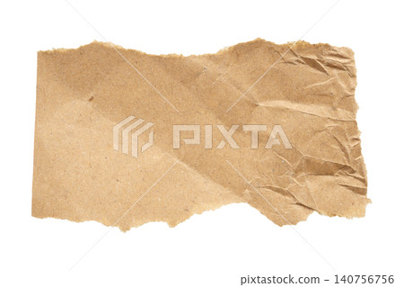 piece of brown paper tear isolated on white background piece of brown paper tear isolated on white background 140756756