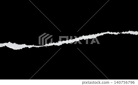 Ripped torn paper edges isolated on black background Ripped torn paper edges isolated on black background 140756796