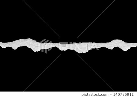 Ripped torn paper edges isolated on black background Ripped torn paper edges isolated on black background 140756911