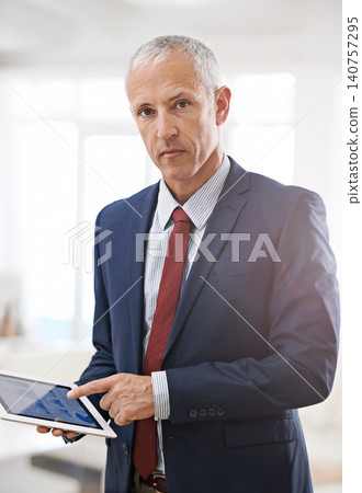 Tablet screen, portrait or senior businessman with hand pointing to graph, chart or statistics. Finance, face or accountant show digital timeline app, budget or investment, research or data analytics Tablet screen, portrait or senior businessman with hand pointing to graph, chart or statistics. Finance, face or accountant show digital timeline app, budget or investment, research or data analytics 140757295