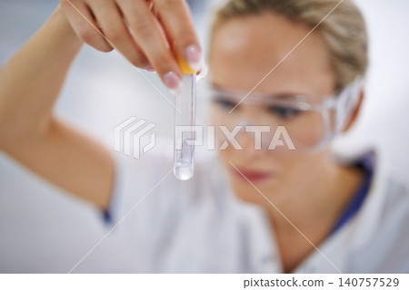 Hand, liquid or woman scientist in laboratory for sample research, medical test tube or virus experiment. Solution, investigation or science expert with vaccine cure for future development or results Hand, liquid or woman scientist in laboratory for sample research, medical test tube or virus experiment. Solution, investigation or science expert with vaccine cure for future development or results 140757529