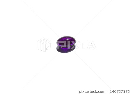 It is a pill placed on a white background. 140757575