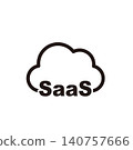 A line icon representing a cloud service, SaaS (Software as a Service). 140757666