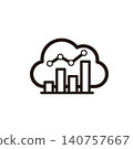 Line icon representing cloud data analysis and BI dashboards 140757667
