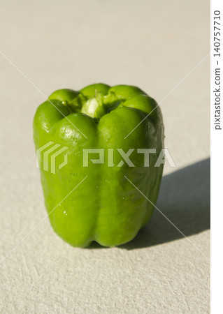 It is a close-up of a green bell pepper. 140757710