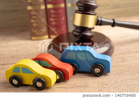 Hammer gavel judge with car vehicle accident, insurance coverage claim lawsuit court case. Hammer gavel judge with car vehicle accident, insurance coverage claim lawsuit court case. 140758480