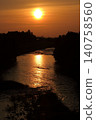 Sunset reflected on the river 140758560