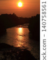 Sunset reflected on the river 140758561