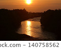 Sunset reflected on the river 140758562