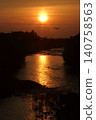 Sunset reflected on the river 140758563