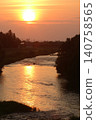 Sunset reflected on the river 140758565