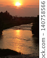 Sunset reflected on the river 140758566