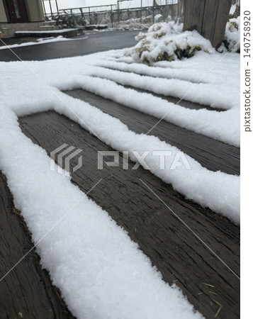 A winter scene of a snow-covered approach. A winter scene of a snow-covered approach. 140758920