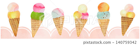 Watercolor-style ice cream illustration set Watercolor-style ice cream illustration set 140759342