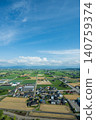 May in Oyabe City, Toyama Prefecture: A beautiful scattered village in the Tonami Plain against a summery blue sky / Beautiful Tonami 140759374