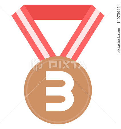 A simple bronze medal with a ribbon. A simple bronze medal with a ribbon. 140759424