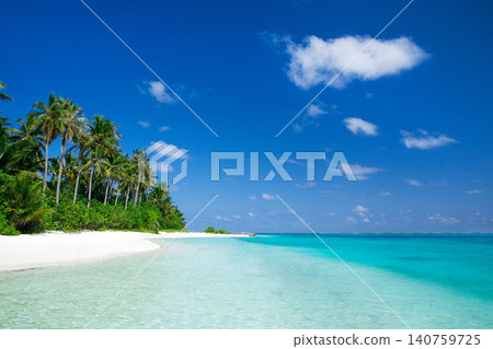 tropical Maldives island with white sandy beach and sea tropical Maldives island with white sandy beach and sea 140759725