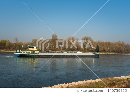 Tanker ship on the Rhine River, Germany Tanker ship on the Rhine River, Germany 140759853