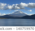 從本棲湖眺望，富士山白雪皚皚。 140759970