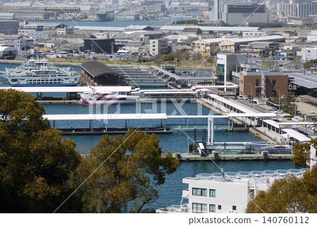 View of the ferry pier at Ujina Port View of the ferry pier at Ujina Port 140760112