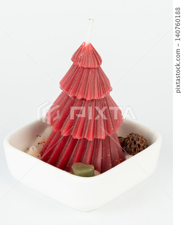 Red candle Christmas tree shape Red candle Christmas tree shape 140760188