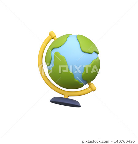 3D globe icon, Back to School 3D element 3D globe icon, Back to School 3D element 140760450