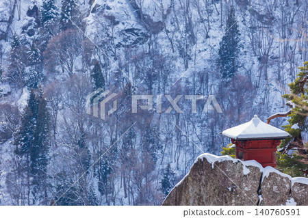 冬季,山形縣山形市的立石寺(山寺)被白雪覆蓋-經堂 冬季,山形縣山形市的立石寺(山寺)被白雪覆蓋-經堂 140760591