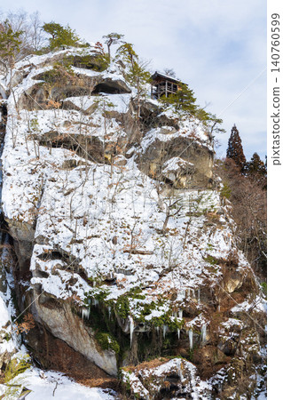 Snow-covered Risshaku-ji Temple (Yamadera) in Yamagata City, Yamagata Prefecture during winter. Snow-covered Risshaku-ji Temple (Yamadera) in Yamagata City, Yamagata Prefecture during winter. 140760599