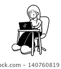 使用電腦的女子（未上色） 140760819