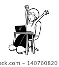 女人伸展身體（未化妝） 140760820